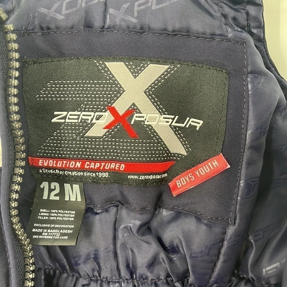 Zero Xposur Snow Bib Blue White Kids Size 12 Months
